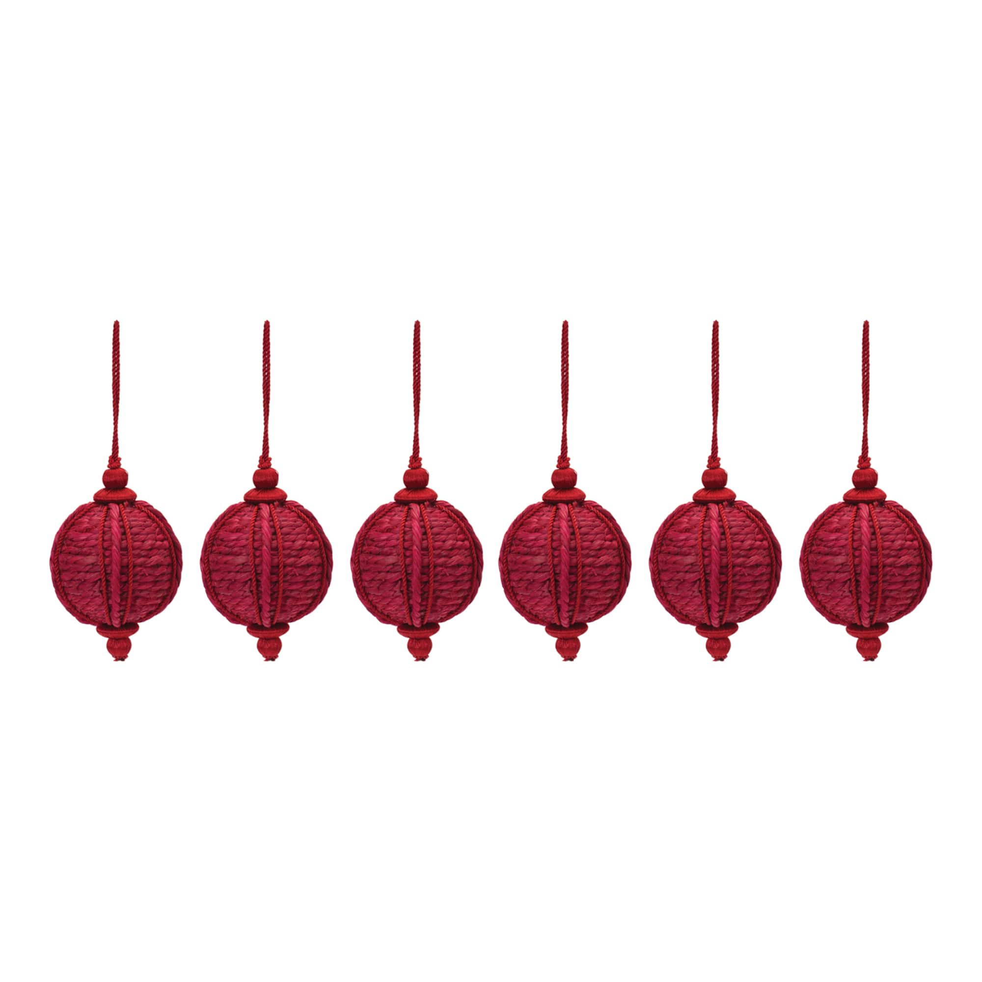 6ct. 5.5" Red Jute Onion Ornament